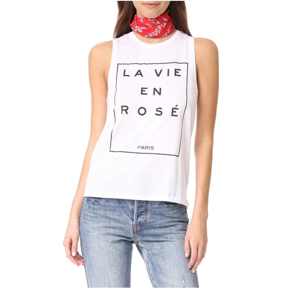 La Vie En Rose White Tank Tee - Size Small - Never Worn